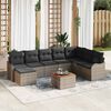 vidaXL Gartensofa-set mit Speicher 9 pcs Grau Poly-Rattan