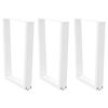 vidaXL Esstisch Beine V-Form 3 St&uuml;ck Wei&szlig; 70x(72-73,3) cm Stahl