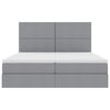 vidaXL Bett mit LED-Lichtleisten Hellgrau 180 x 200 cm Stoff