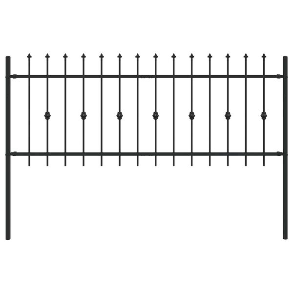 vidaXL Spie&szlig;zaun Schwarz 200 x 130 cm Pulverbeschichteter Stahl