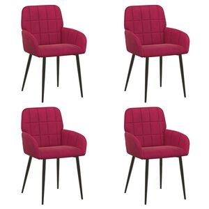 vidaXL Esszimmerst&uuml;hle 4 pcs Samt Weinrot 57 x 50 x 85 cm