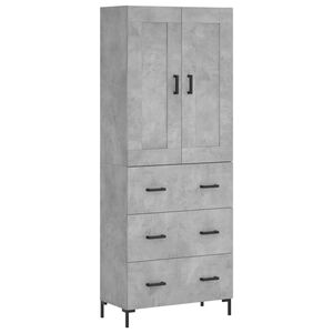 vidaXL Highboard Betongrau 69,5x34x180 cm Holzwerkstoff