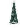 vidaXL LED-Lametta-Weihnachtsbaum mit Erdspie&szlig; EKENAS 180 cm 220 LEDs