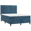 vidaXL Boxspringbett mit Matratze Dunkelblau 140x190 cm Samt