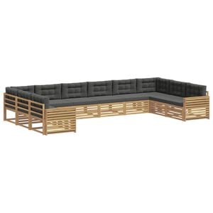 vidaXL Sofagarnituren 10 stk. Wei&szlig; und Anthrazit Polyester