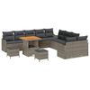 vidaXL Garten-Sofa-Set mit Kissen 13 pcs Grau Poly-Rattan