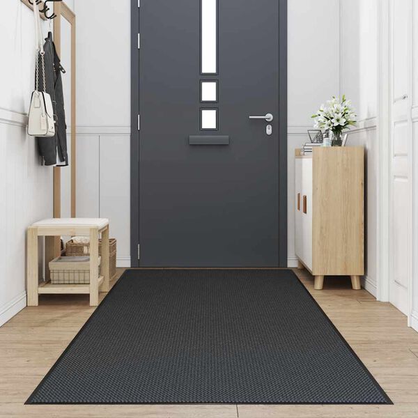 vidaXL Fu&szlig;matte Schwarz 115x500 cm