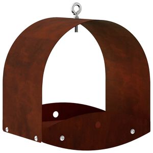 vidaXL H&auml;ngendes Vogelfutterhaus Wetterfeststahl Rostoptik