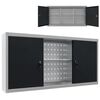 vidaXL Wand-Werkzeugschrank Industrie-Stil Metall Grau und Schwarz