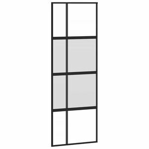 vidaXL Schiebet&uuml;r Schwarz 76x205 cm Hartglas und Aluminium