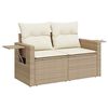 vidaXL Garten-Sofa-Set mit Speicher 11 pcs Beige Poly Rattan