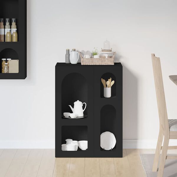 vidaXL Sideboard Schwarz 59 x 35 x 80,5 cm Holzwerkstoff