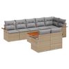 vidaXL Gartensofa-set mit Kissen 9 pcs Beige Poly-Rattan