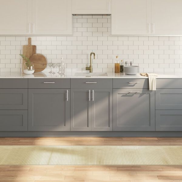 vidaXL Teppich Rechteckig Hell Natur 60x400 cm Bambus