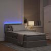 vidaXL Bett mit Stauraum und LED mit Matratze Taupe 90 x 200 cm Stoff