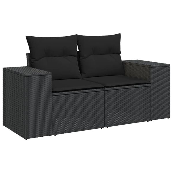 vidaXL 10-tlg. Garten-Sofagarnitur mit Kissen Grau Poly Rattan