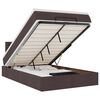vidaXL Ottoman-Bett mit Matratze & LEDs Dunkelbraun 120x190 cm Stoff