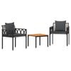 vidaXL Gartenm&ouml;bel-Set 3 pcs Grau und Dunkelgrau Poly-Rattan