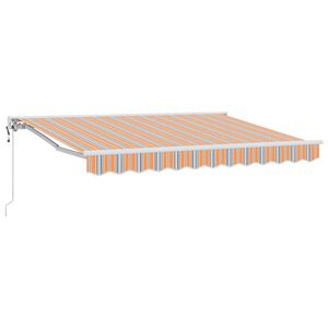 vidaXL Elektrische ausziehbare Markise Orange, Grau, Blau, Wei&szlig;