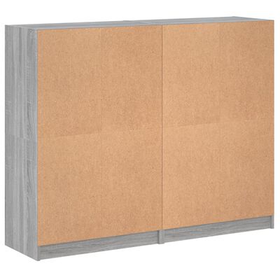 vidaXL Bücherregal mit Türen Grau Sonoma 136x37x109 cm Holzwerkstoff