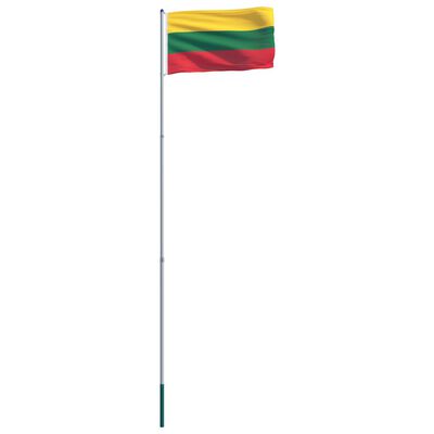 vidaXL Flagge Litauens und Mast Aluminium 6 m