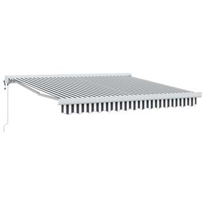 vidaXL Markise Einziehbar Anthrazit und Wei&szlig; 3x2,5 m Stoff & Aluminium