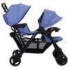 vidaXL Tandem-Zwillingskinderwagen Marineblau Stahl