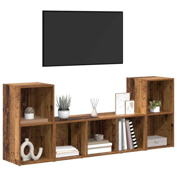 vidaXL TV-Schrankset Wandmontiert 3 pcs Braun Holzwerkstoff