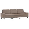 vidaXL 3-Sitzer-Sofa mit Hocker Taupe 210 cm Mikrofasergewebe