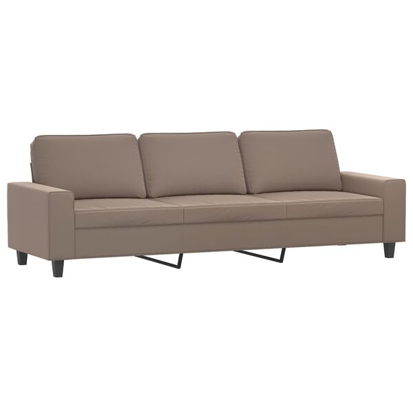 vidaXL 3-Sitzer-Sofa mit Hocker Taupe 210 cm Mikrofasergewebe