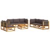 vidaXL 9-tlg. Gartensofa-Set mit Kissen Holz Akazie & Seil