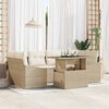 vidaXL Garten-Sofa-Set mit Speicher 7 pcs Beige Poly Rattan