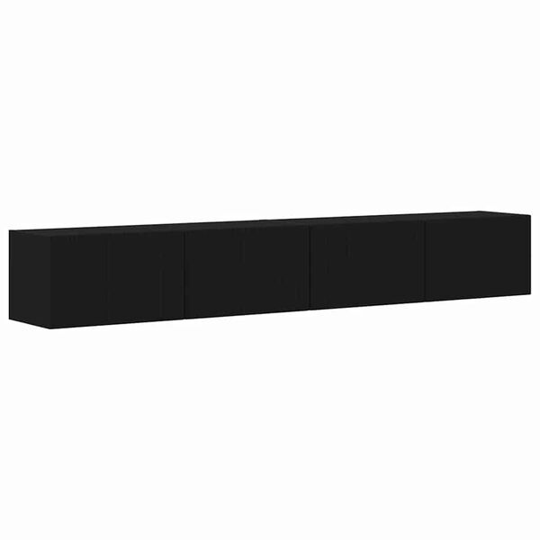 vidaXL TV-Wandschrank 2 pcs Schwarz 98 x 31 x 29,5 cm Holzwerkstoff
