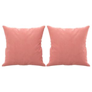 vidaXL Zierkissen 2 Stk. Rosa 40x40 cm Samt
