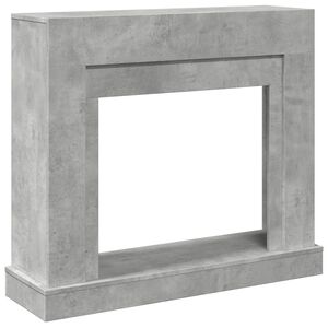 vidaXL Kaminumrandung Betongrau 100x30x87,5 cm Holzwerkstoff