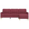 vidaXL 3-Sitzer-Sofa mit Hocker Weinrot 210 cm Stoff