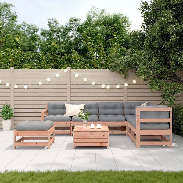 vidaXL 8-tlg. Garten-Lounge-Set mit Kissen Massivholz Douglasie