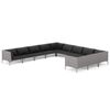 vidaXL 11-tlg. Garten-Lounge-Set mit Kissen Poly Rattan Dunkelgrau