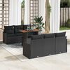vidaXL Garten-Sofa-Set mit Speicher 7 pcs Schwarz Poly Rattan