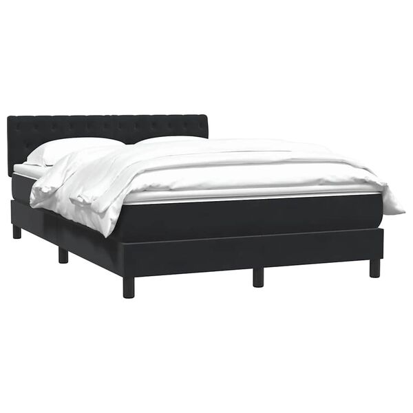 vidaXL Boxspringbett mit Matratze Schwarz 160x220 cm Samt