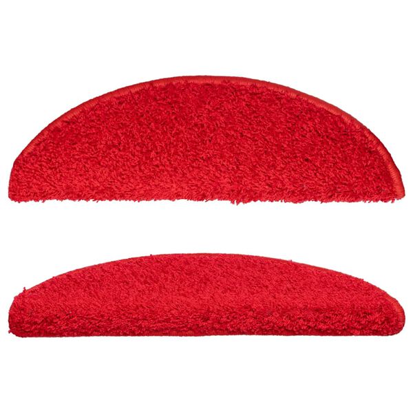 vidaXL Stufenmatten 15 Stk. 56x17x3 cm Rot Halbrund