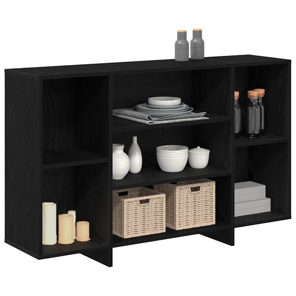 vidaXL Sideboard Schwarz Eichen-Optik 120 x 30 x 75 cm Holzwerkstoff