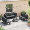 vidaXL Gartensofa-set mit Kissen 7 pcs Schwarz Aluminium