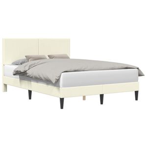 vidaXL Bettrahmen mit Kopfteil Creme 160 x 200 cm Cordstoff