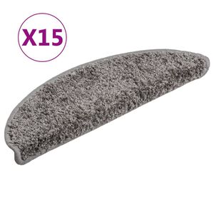 vidaXL Stufenmatten 15 Stk. 56x17x3 cm Grau Halbrund