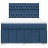 vidaXL Boxspringbett mit Matratze Blau 140x200 cm Stoff