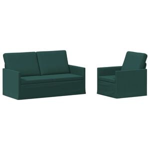 vidaXL Sofa-Set 2 pcs Dunkelgr&uuml;n Stoff