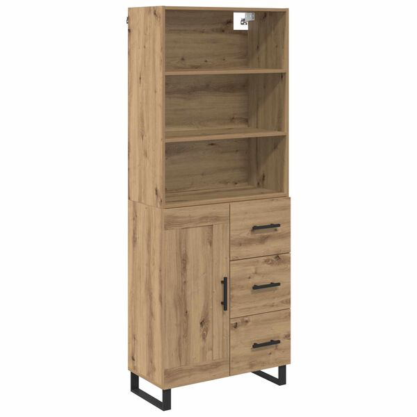 vidaXL Highboard Artisan-Eiche 69,5 x 34 x 180 cm Holzwerkstoff