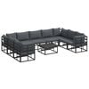vidaXL Garten-Sofa-Set mit Kissen Schwarz Aluminium