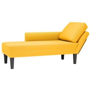 vidaXL Chaiselongue mit Kissen Hellgelb Cordstoff